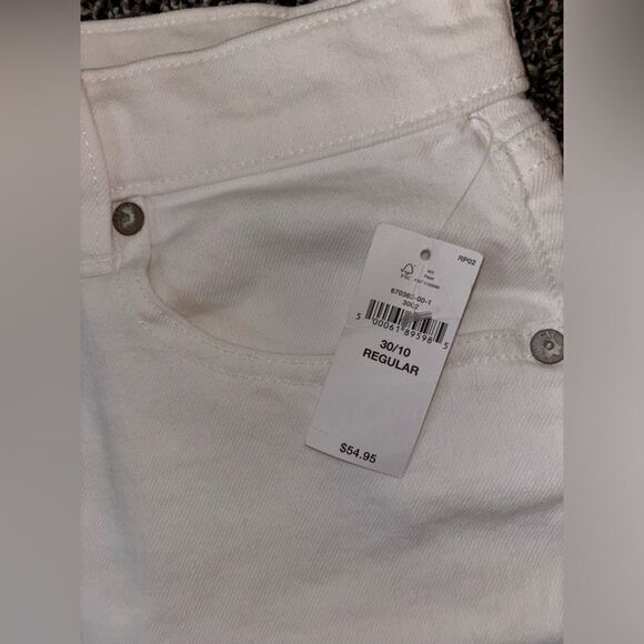 High Rise White Jean Shorts - Picture 2 of 4